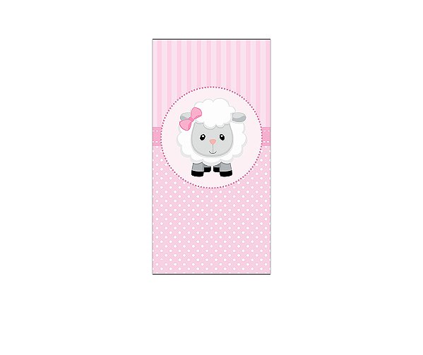 Painel De Festa Vertical 1,00 x 2,00 - Chá de Bebê Ovelinha Cute Rosa 034