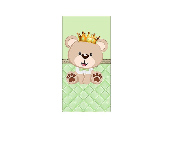 Painel De Festa Vertical 1,00 x 2,00 - Chá de Bebê Urso Principe Verde 042