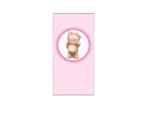 Painel De Festa Vertical 1,00 x 2,00 - Chá de Bebê Ursa Cute Rosa 059