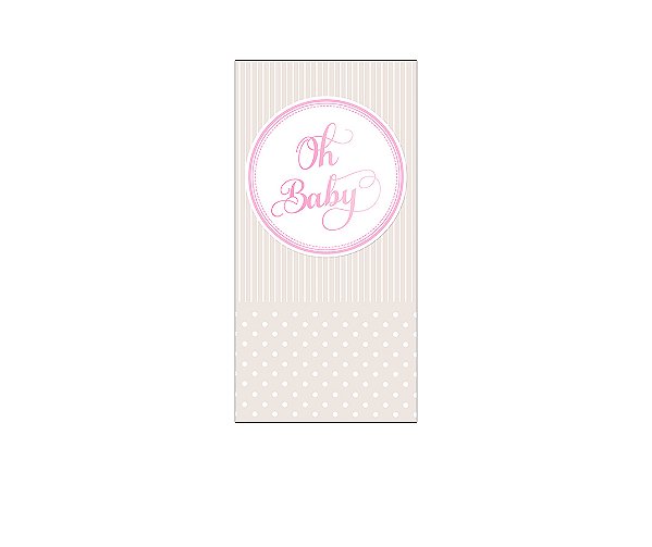 Painel De Festa Vertical 1,00 x 2,00 - Chá de Bebê Oh Baby Rosa 060