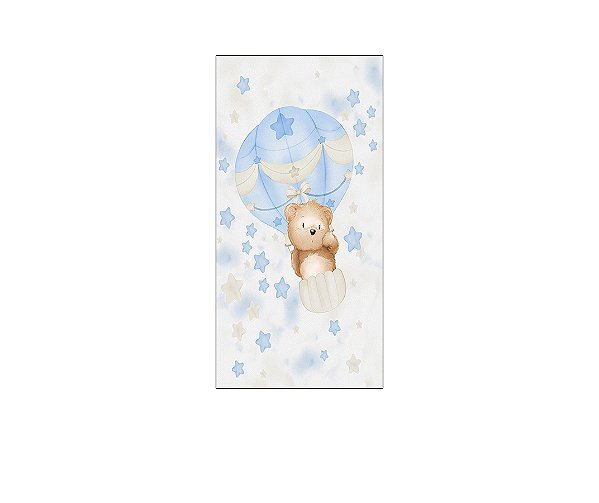 Painel De Festa Vertical 1,00 x 2,00 - Chá de Bebê Urso Baloeiro Aquarela 065