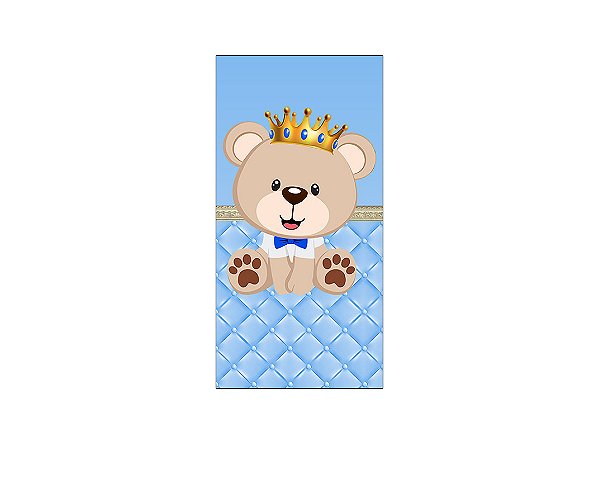 Painel De Festa Vertical 1,00 x 2,00 - Chá de Bebê Urso Principe Azul 066