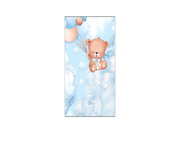 Painel De Festa Vertical 1,00 x 2,00 - Ursinho Voando Céu Azul 067