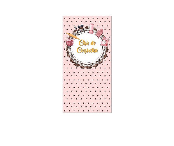 Painel De Festa Vertical 1,00 x 2,00 - Chá de Cozinha Rosa 002