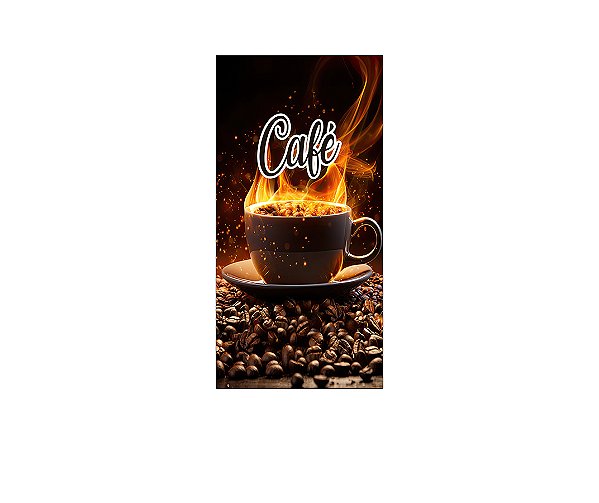 Painel De Festa Vertical 1,00 x 2,00 - Café em Chamas 009