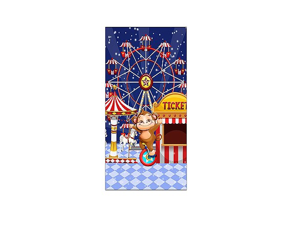 Painel De Festa Vertical 1,00 x 2,00 - Circo Noite Estrelada 001