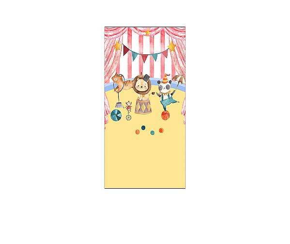 Painel De Festa Vertical 1,00 x 2,00 - Circo Aquarela 006