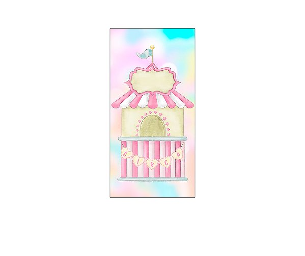 Painel De Festa Vertical 1,00 x 2,00 - Circo Rosa 026