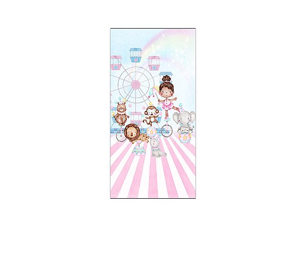 Painel De Festa Vertical 1,00 x 2,00 - Circo Bailarina Cute  031