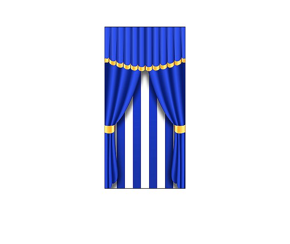 Painel De Festa Vertical 1,00 x 2,00 - Circo Azul e Branco 039