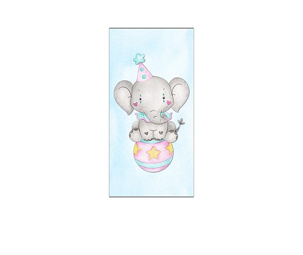 Painel De Festa Vertical 1,00 x 2,00 - Circo Azul Elefantinho Cute 044