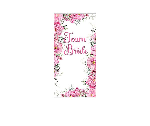 Painel De Festa Vertical 1,00 x 2,00 - Team Bride Floral Rosa 008