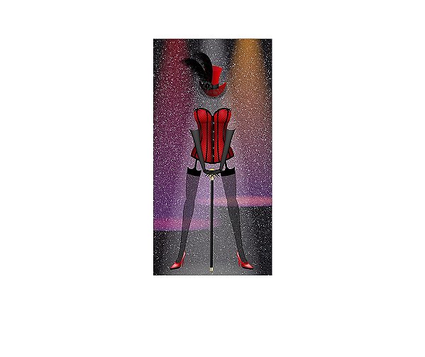 Painel De Festa Vertical 1,00 x 2,00 - Chá de Lingerie Vermelho e Preto 010