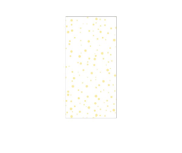 Painel De Festa Vertical 1,00 x 2,00 - Branco com Poás Amarelo 024