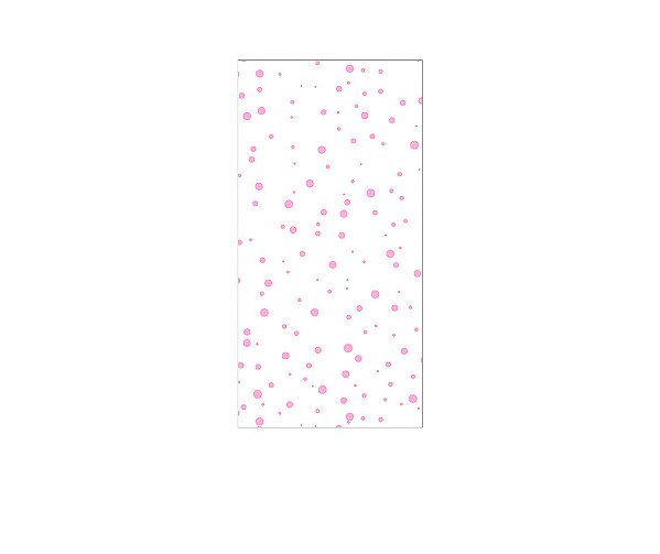 Painel De Festa Vertical 1,00 x 2,00 - Branco com Poás Rosa 028