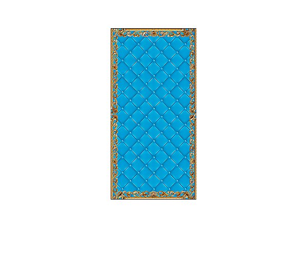 Painel De Festa Vertical 1,00 x 2,00 - Coroa Realeza Capitonê Azul 011