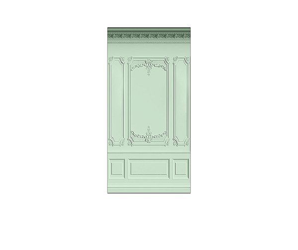 Painel De Festa Vertical 1,00 x 2,00 - Parede Boiserie Verde 001