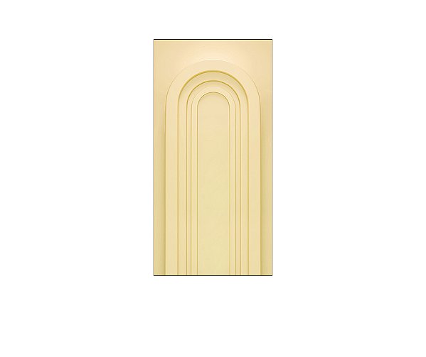 Painel De Festa Vertical 1,00 x 2,00 - Parede Arco Portal com Curvas Amarelo Suave 004