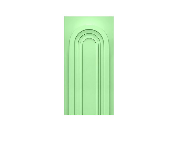 Painel De Festa Vertical 1,00 x 2,00 - Parede Arco Portal com Curvas Verde Suave 014