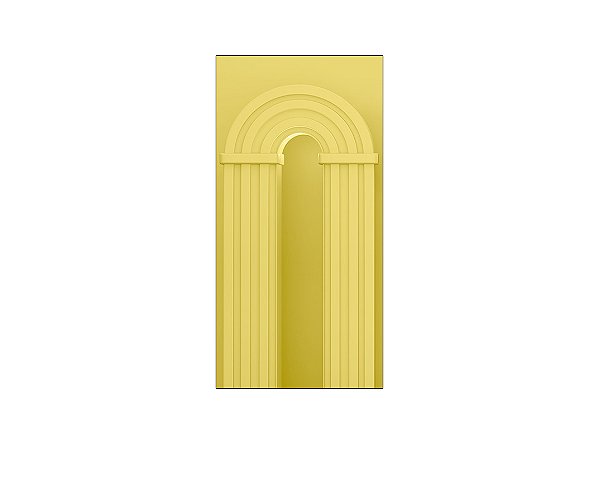 Painel De Festa Vertical 1,00 x 2,00 - Parede Arco Portal Curvas Ripadas Amarelo 015