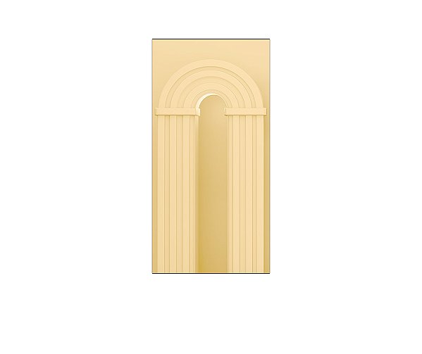 Painel De Festa Vertical 1,00 x 2,00 - Parede Arco Portal Curvas Ripadas Amarelo Suave 016