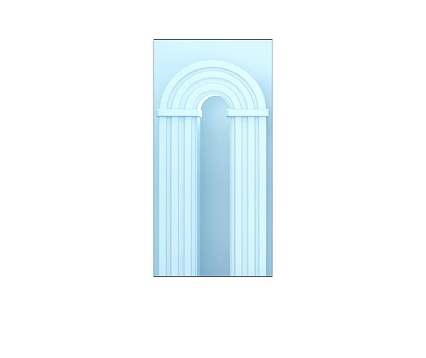 Painel De Festa Vertical 1,00 x 2,00 - Parede Arco Portal Curvas Ripadas Azul suave 018