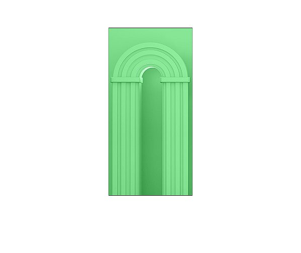 Painel De Festa Vertical 1,00 x 2,00 - Parede Arco Portal Curvas Ripadas Verde 023