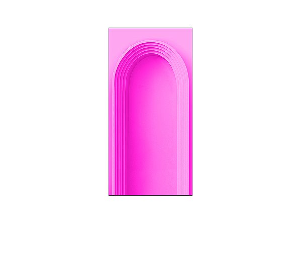 Painel De Festa Vertical 1,00 x 2,00 - Parede Arco Portal Curvas Finas Pink 031