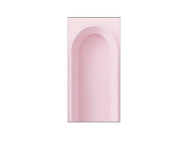 Painel De Festa Vertical 1,00 x 2,00 - Parede Arco Portal Curvas Finas Rosa Claro 033