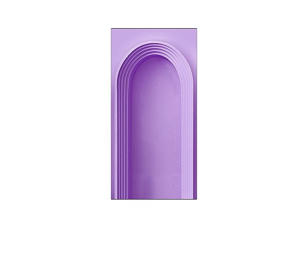 Painel De Festa Vertical 1,00 x 2,00 - Parede Arco Portal Curvas Finas Roxo 034