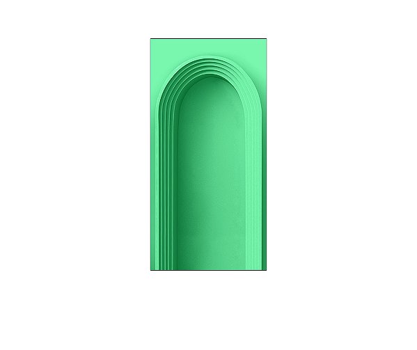 Painel De Festa Vertical 1,00 x 2,00 - Parede Arco Portal Curvas Finas Verde 035