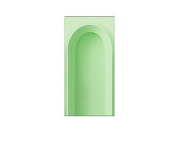 Painel De Festa Vertical 1,00 x 2,00 - Parede Arco Portal Curvas Finas Verde Claro 036