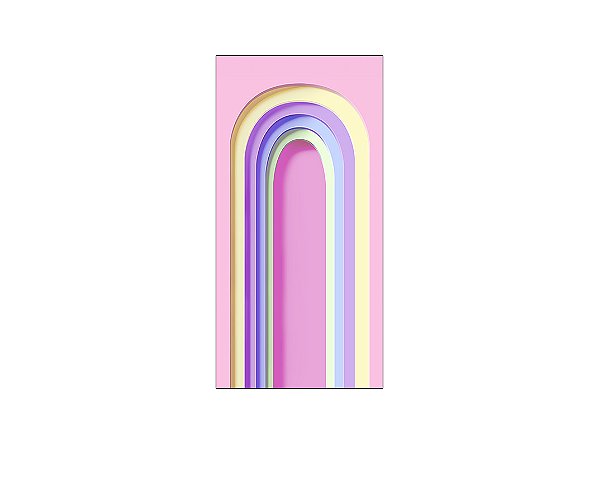 Painel De Festa Vertical 1,00 x 2,00 - Parede Arco Portal Curvas Finas Colorido 040