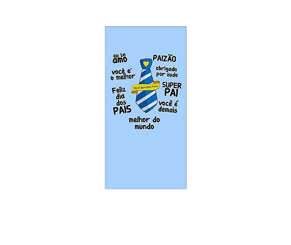 Painel De Festa Vertical 1,00 x 2,00 - Dia dos Pais Gravata Azul 013