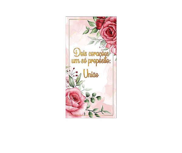 Painel De Festa Vertical 1,00 x 2,00 - Encontro de Casais Rosa Floral 027