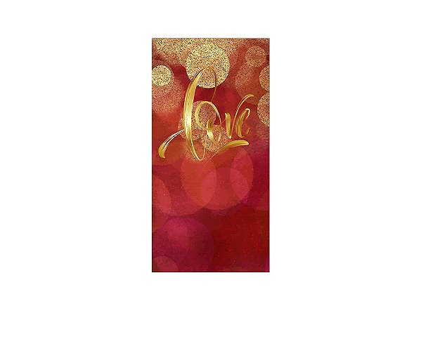 Painel De Festa Vertical 1,00 x 2,00 - Dia dos Namorados Love Dourado 056