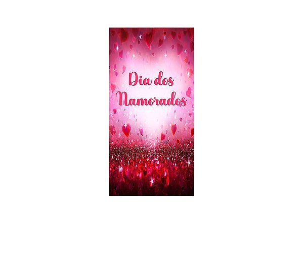 Painel De Festa Vertical 1,00 x 2,00 - Dia dos Namorados Efeito Glitter Vermelho 057