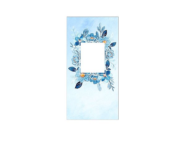 Painel De Festa Vertical 1,00 x 2,00 - Dia das Mães Floral Azul 090
