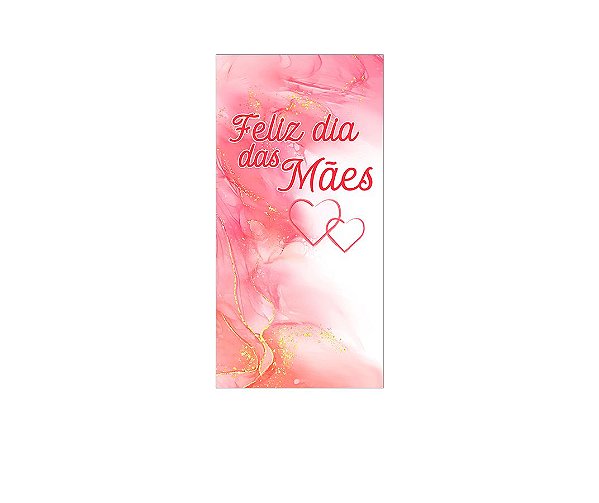 Painel De Festa Vertical 1,00 x 2,00 - Dia das Mães Corações Rosas 095