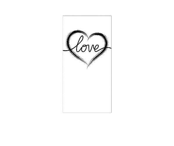 Painel De Festa Vertical 1,00 x 2,00 - Dia dos Namorados Love Preto e Branco 115