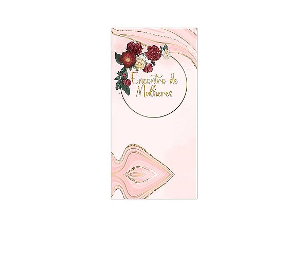 Painel De Festa Vertical 1,00 x 2,00 -  Encontro de Mulheres Rosa Floral 127