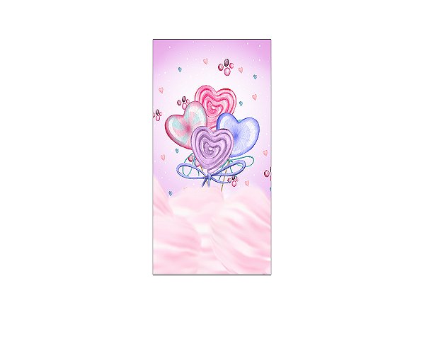 Painel De Festa Vertical 1,00 x 2,00 - Algodão Doce e Pirulitos 010