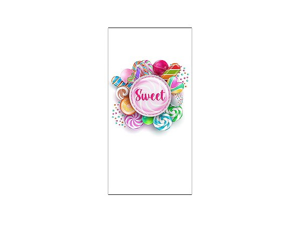 Painel De Festa Vertical 1,00 x 2,00 - Sweet Doces Diversos 016