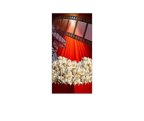 Painel De Festa Vertical 1,00 x 2,00 - Cinema com Pipoca 003