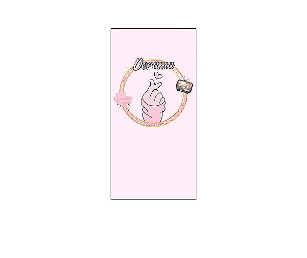 Painel De Festa Vertical 1,00 x 2,00 - Dorama Rosa Frame Dourado 008