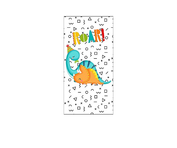 Painel De Festa Vertical 1,00 x 2,00 - Dinossauros Fundo Clean 001