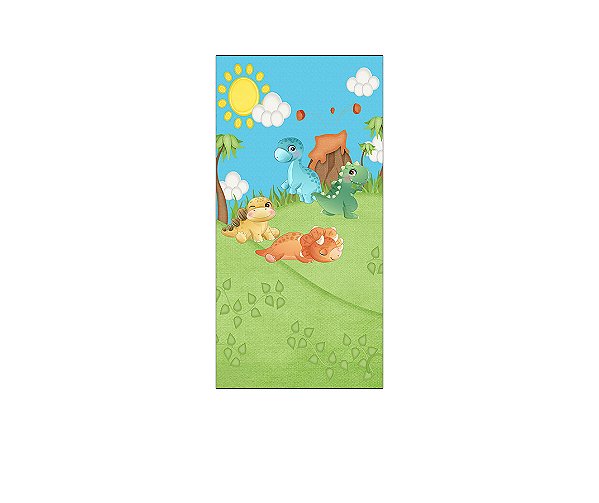 Painel De Festa Vertical 1,00 x 2,00 - Dinossauros Baby Cute 002