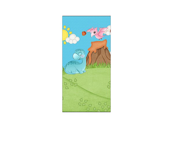 Painel De Festa Vertical 1,00 x 2,00 - Dinossauro Baby Cute 008