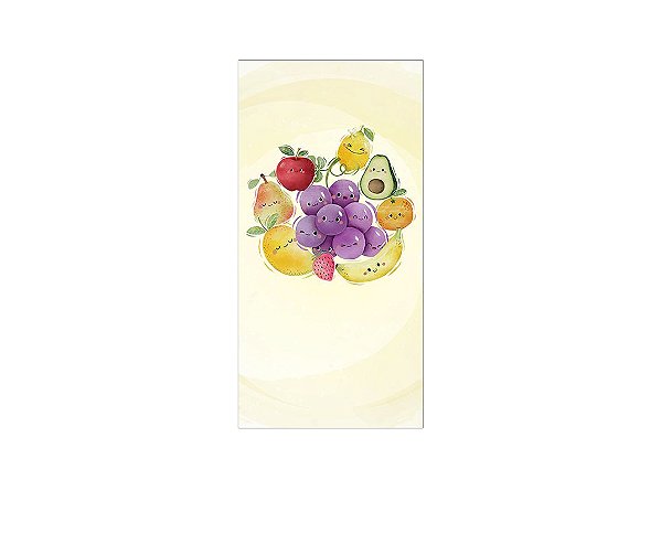 Painel De Festa Vertical 1,00 x 2,00 - Frutinha Cute Aquarela 009