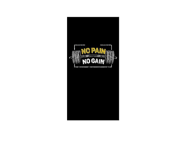 Painel De Festa Vertical 1,00 x 2,00 - Academia Preto No Pain No Gain 010